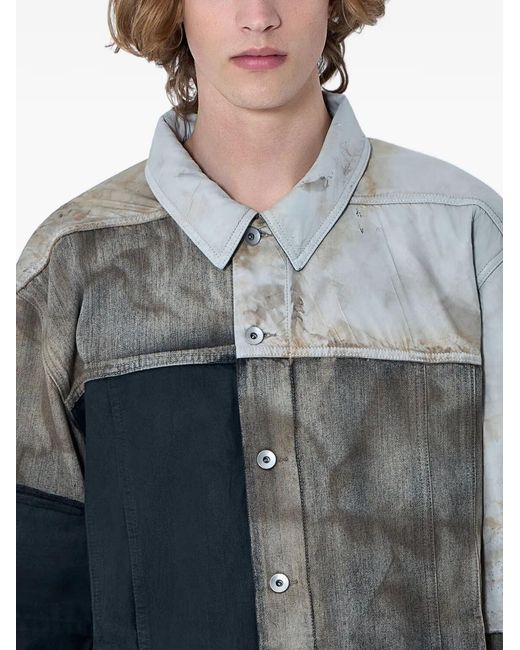 Rick Owens Gray Long-Sleeve Buttoned Overshirt for men