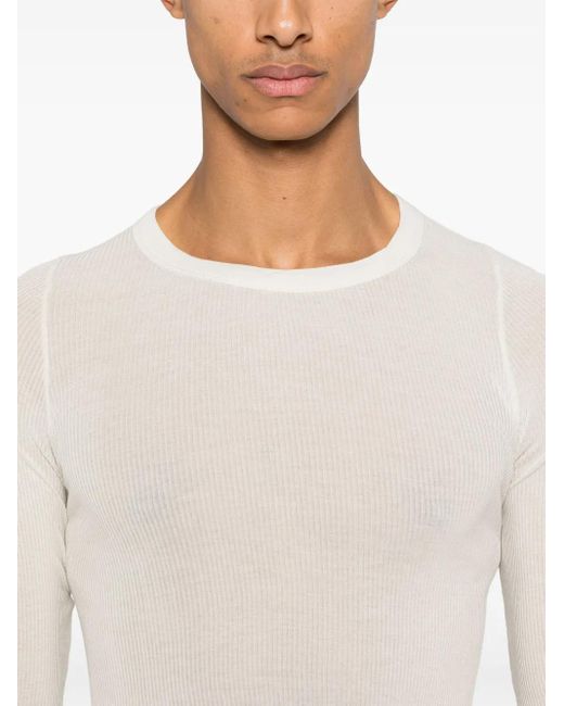 T-Shirt A Coste di Rick Owens in White da Uomo