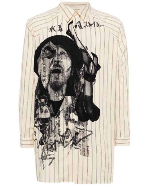 Yohji Yamamoto Gestreept Overhemd in het White voor heren