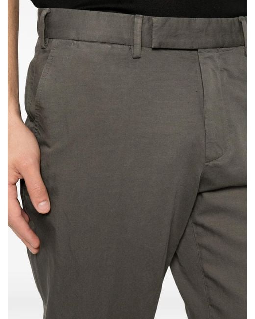 Zegna Gray Belt-Loop Chinos for men