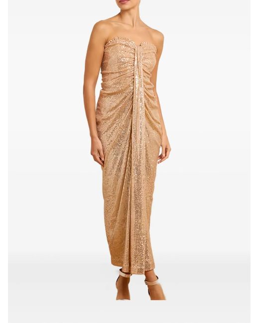 Needle & Thread Natural Amora Strapless Dress