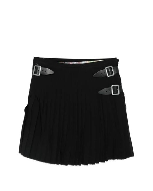 Vivienne Westwood Black Kilt Buckle Pleated Mini Skirt