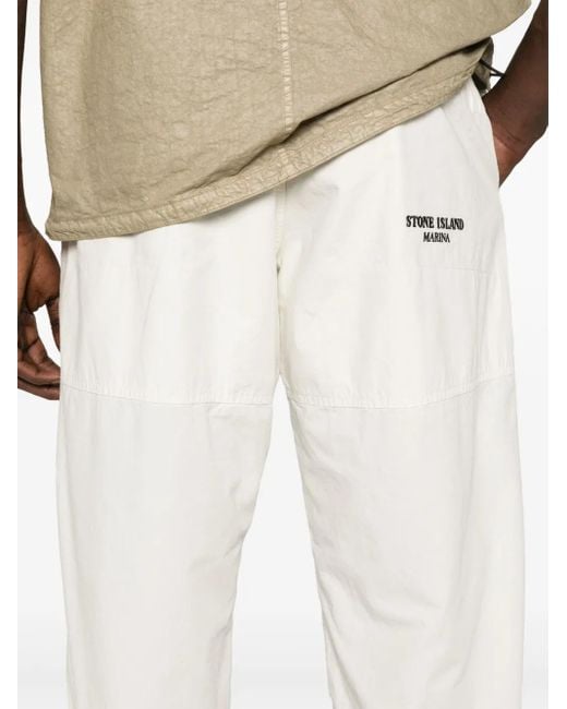 メンズ Stone Island ロゴ パンツ White