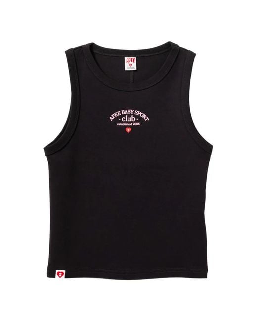 AAPE BY A BATHING AP Black Logo-Print Tank Top