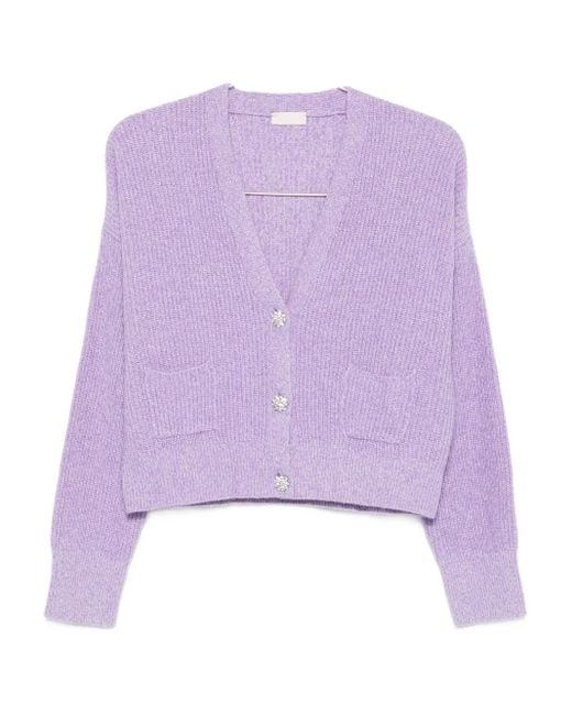 Liu Jo Purple Button-Up Cardigan