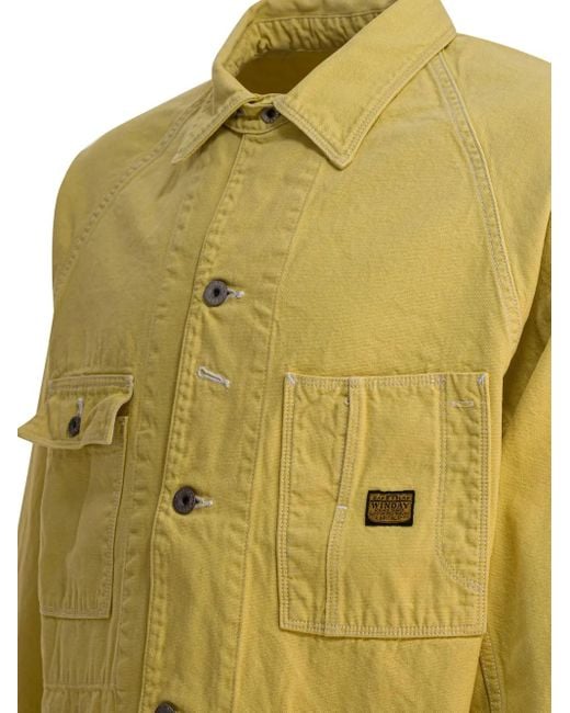 Kapital Yellow Raglan-Sleeve Pocket Shirt Jacket for men