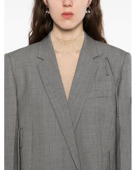 JNBY Gray Fringed Wool Blazer