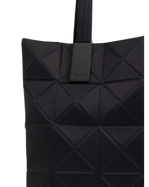 Issey Miyake Black Track Geometric-Pattern Tote Bag