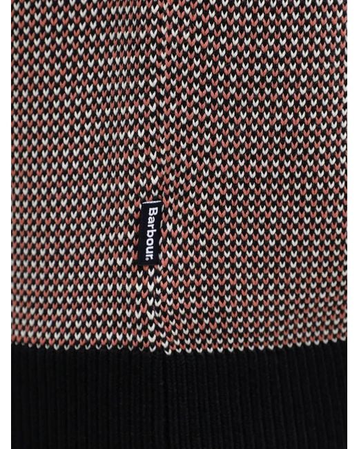 Barbour Gray Wells Patterned Crew-Neck Sweater for men