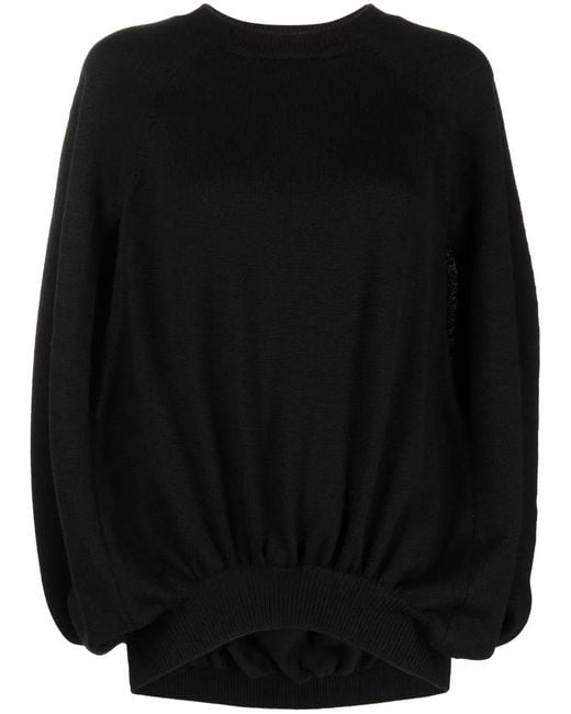 Versace Black Slit-Sleeve Jumper