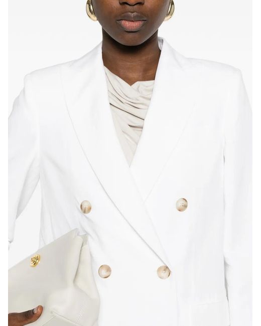 DR. HOPE White Double-Breasted Blazer