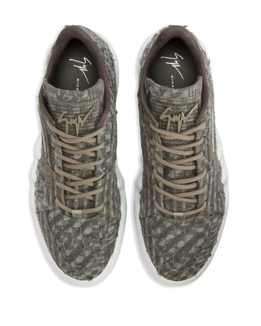 Giuseppe Zanotti Gray Talon Lace-Up Low-Top Sneakers for men