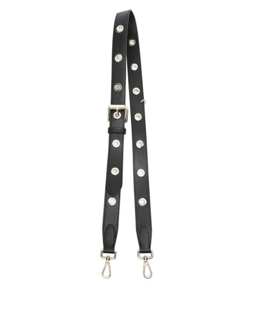 Maje White Eyelet-Detail Leather Bag Strap