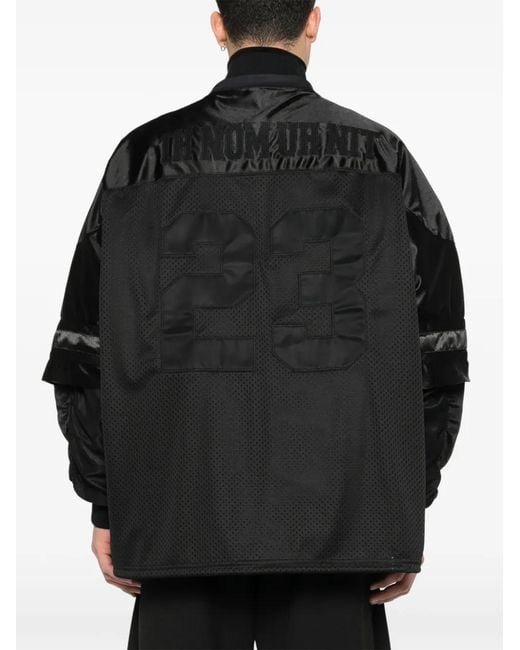 Ih Nom Uh Nit Black Perforated Panelled Jacket for men