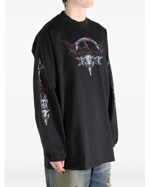 Vetements Black Graphic Sweatshirt for men