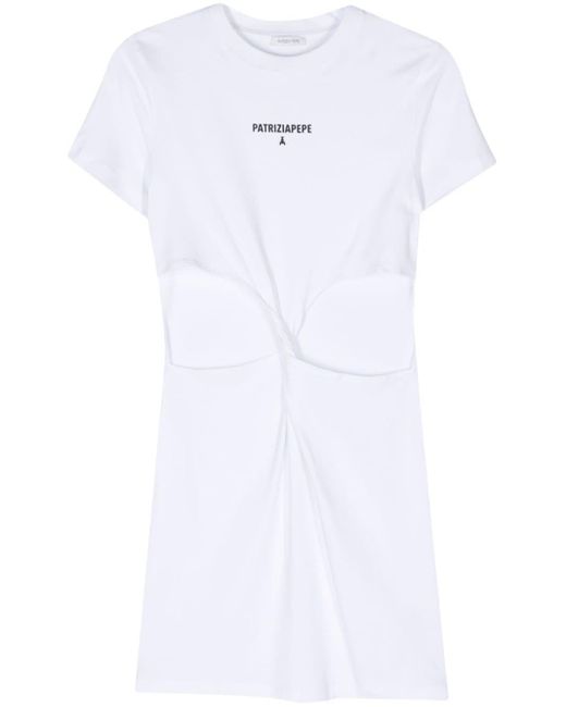 Patrizia Pepe White Cut-out T-shirt Minidress