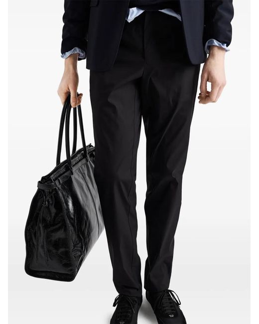 Prada Black Tech-Blend Cotton Twill Trousers, Spring/Summer 2025 for men