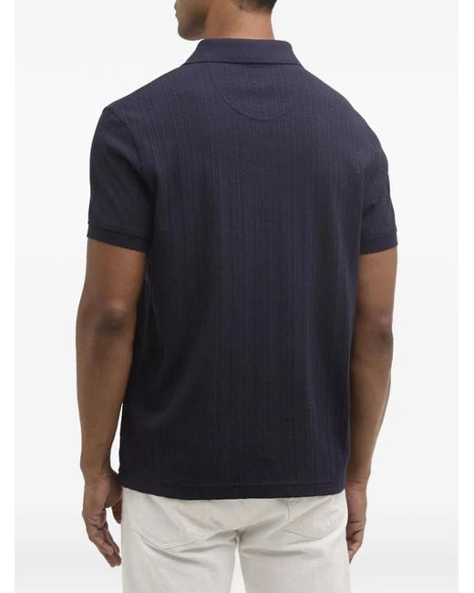 Barbour Blue Harwell Cable-Knit Shirt for men