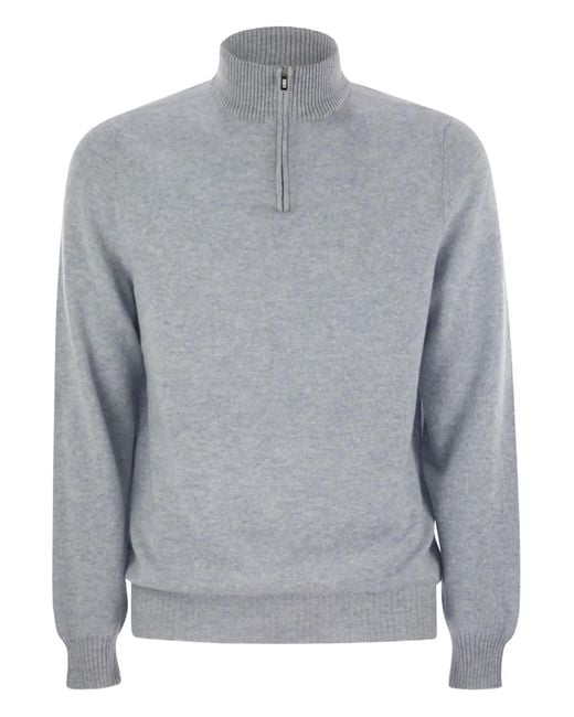 Fedeli Gray Long-Sleeves Sweater for men