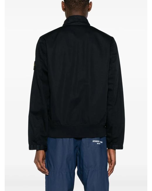 Stone Island Blue Compass-Badge Shirt Jacket for men