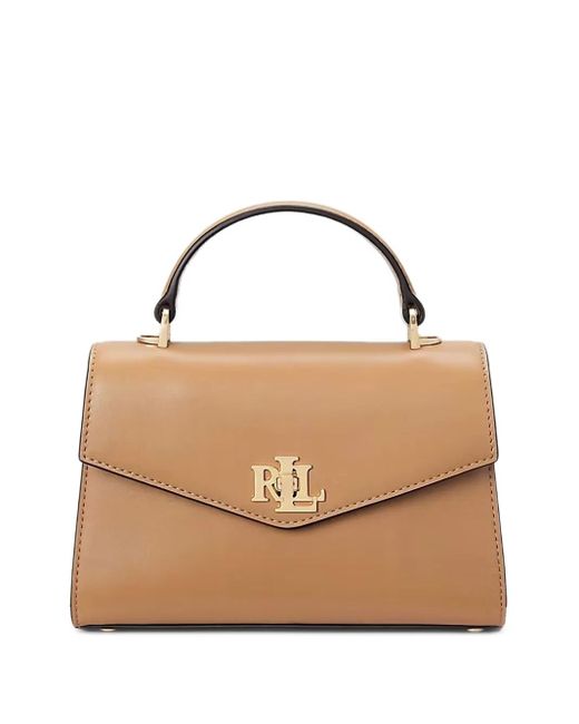 Ralph Lauren Metallic Small Farrah Structured Top-Handle Bag