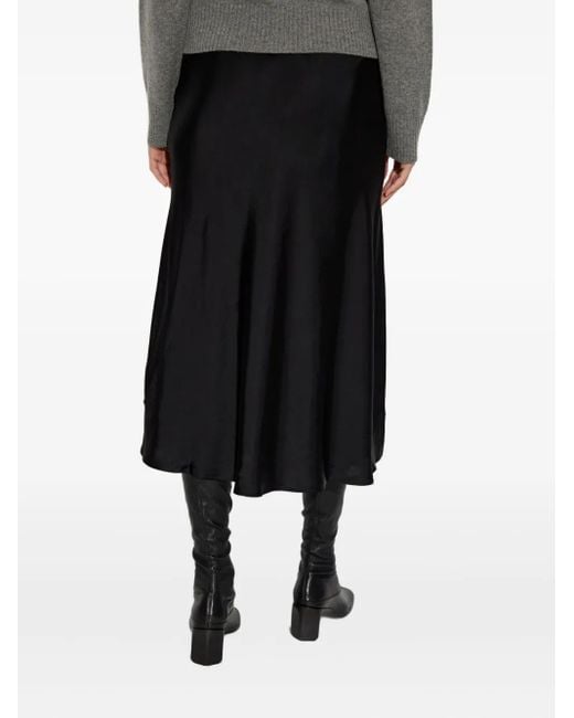 Samsøe & Samsøe Black Bias-Cut Midi Skirt