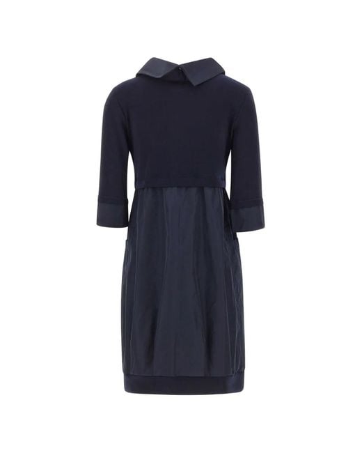 Joseph Ribkoff Blue High-Neck Panelled Midi Dress