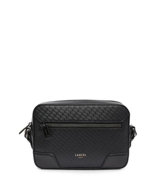 Lancel Black Charlie Logo-Embossed Messenger Bag for men