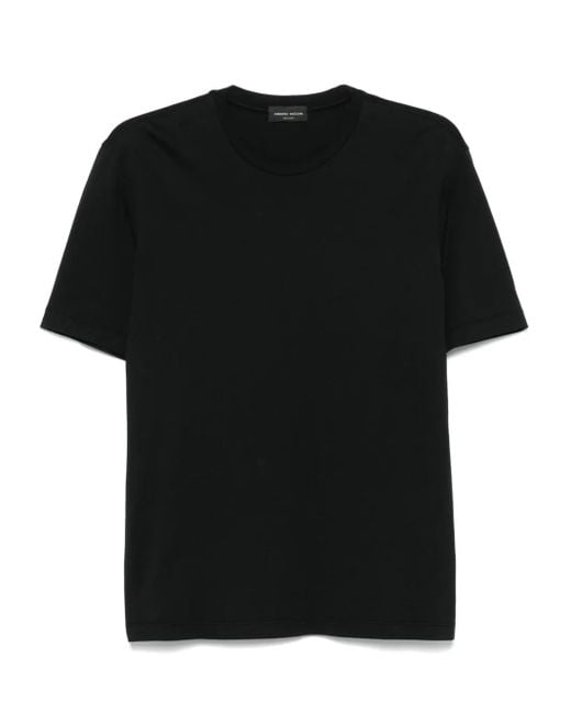 Roberto Collina Black Cotton T-Shirt for men