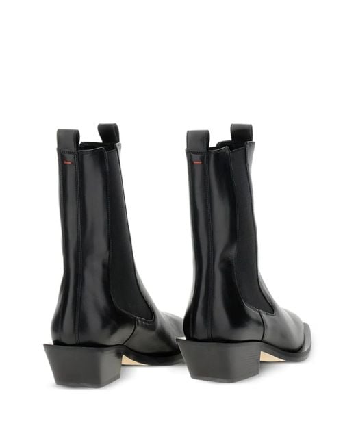 Aeyde Black Stiefeletten mit spitzer Kappe