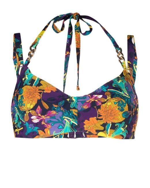 Marlies Dekkers Blue Acapulco Unpadded Balcony Bikini Top