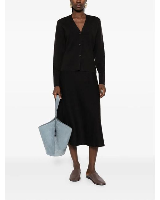 P.A.R.O.S.H. Black Button-Front Cardigan