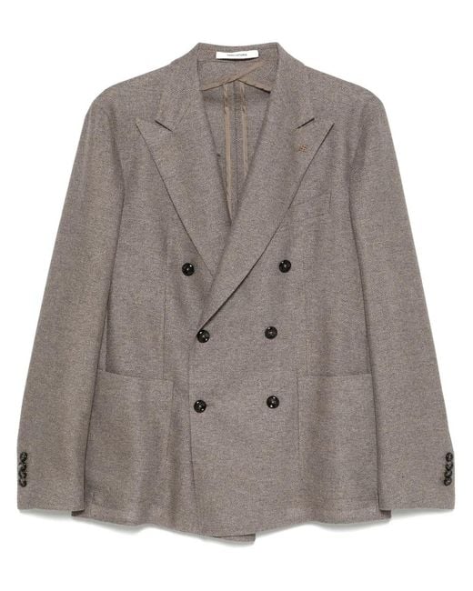 Tagliatore Gray Mélange-Effect Blazer for men