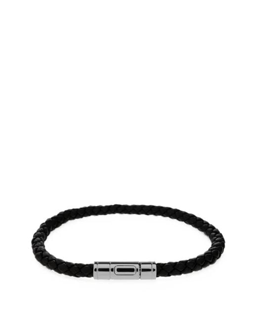 Tom Ford Black Braided Leather Bracelet for men