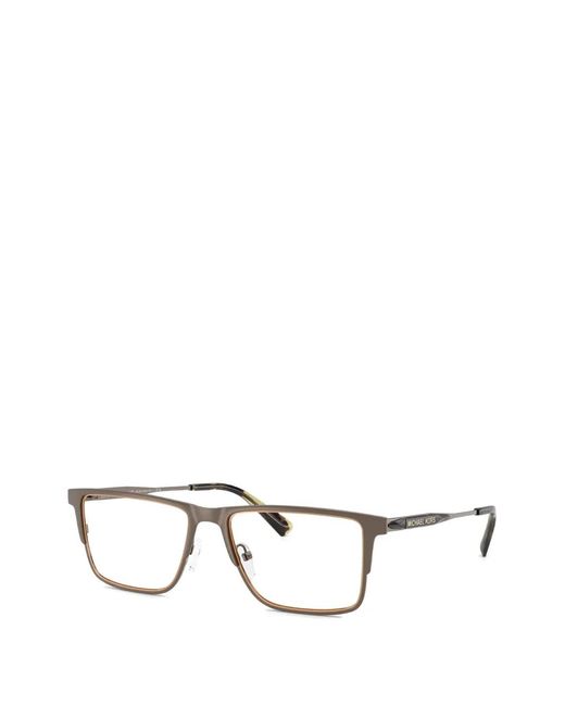 Michael Kors Brown Hidden Hills Matte Rectangle-Frame Glasses for men