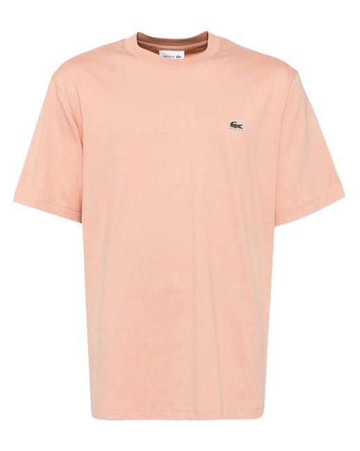 Lacoste Pink Logo Patch T-Shirt for men