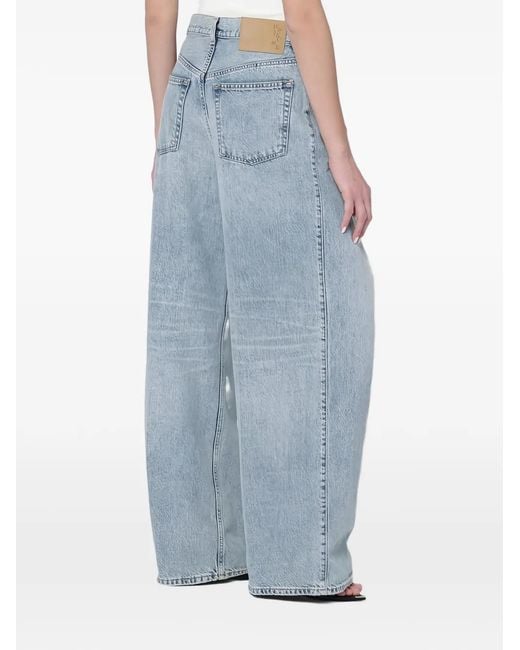 Haikure Blue Whiskering-Effect Jeans