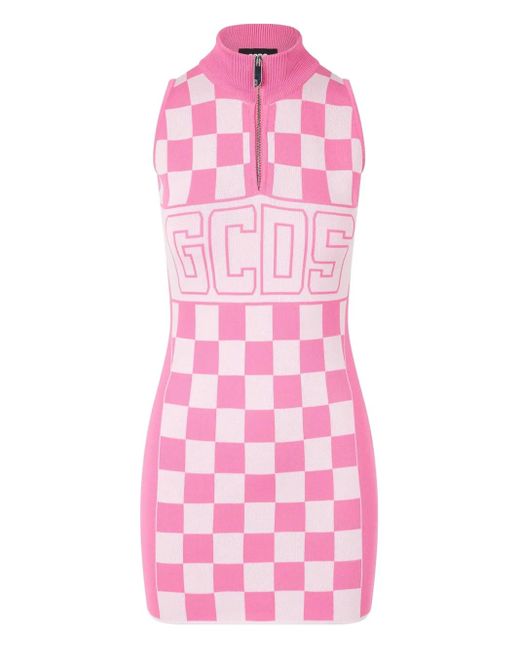 Mini Vestido con estampado de logotipo Gcds de color Pink