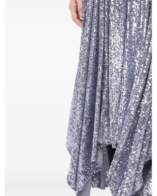 Rabanne Metallic Sequined High-Low Dress