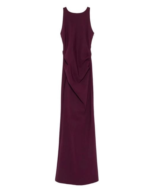 La Petite Robe Di Chiara Boni Purple Eman Ruched Long Dress
