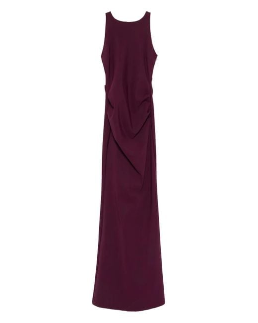 La Petite Robe Di Chiara Boni Women's Purple Eman Ruched Long Dress