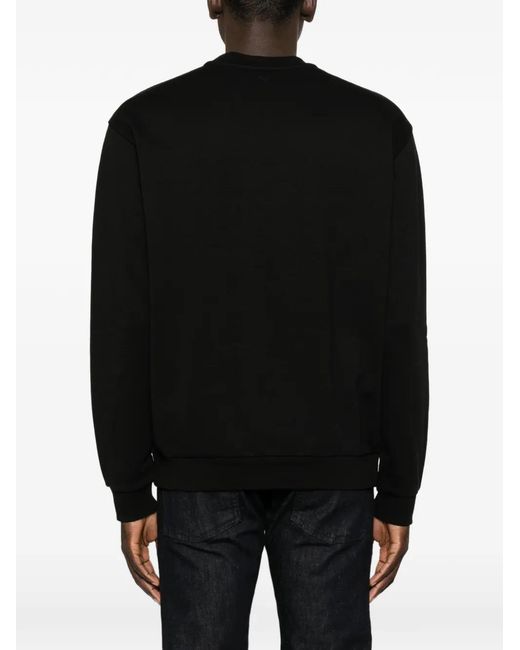 Emporio Armani Black Graphic-Print Sweatshirt for men