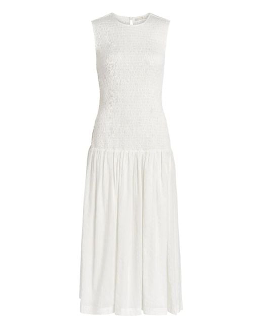 Robe Mi-Longue Porter À Fronces Marie Oliver en coloris White