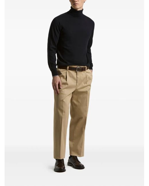 Peserico Black Roll-Neck Sweater for men