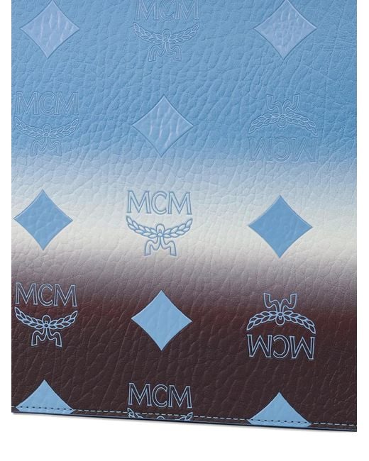 MCM Blue Gradation Wristlet Pouch