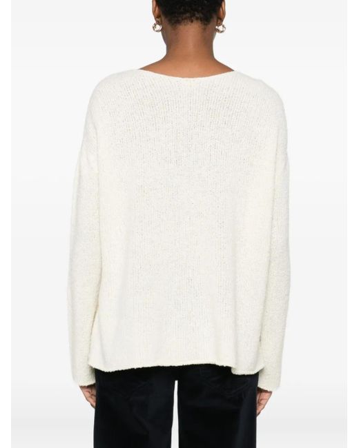 Jersey con cuello barco Roberto Collina de color Natural