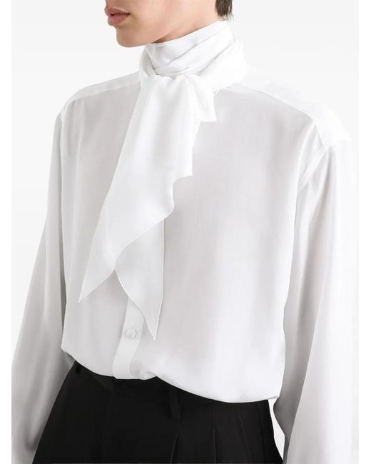 Dolce & Gabbana White Crêpe De Chine Silk Shirt for men