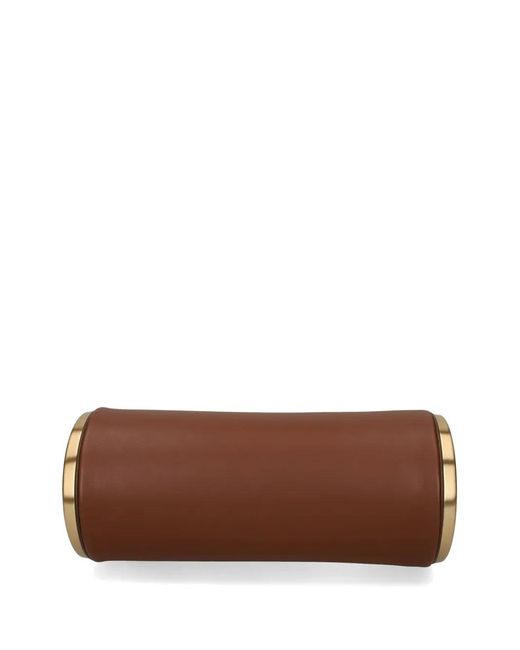 Cult Gaia Brown Dahlia Cylindrical Shoulder Bag