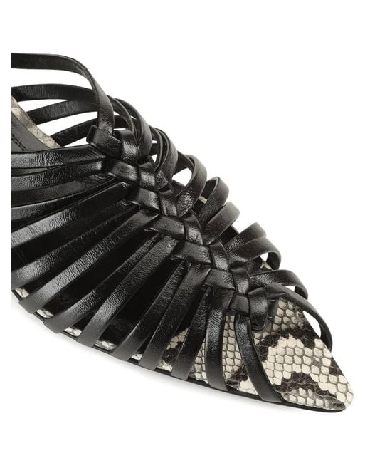 Sergio Rossi Black Wovenia Sandals