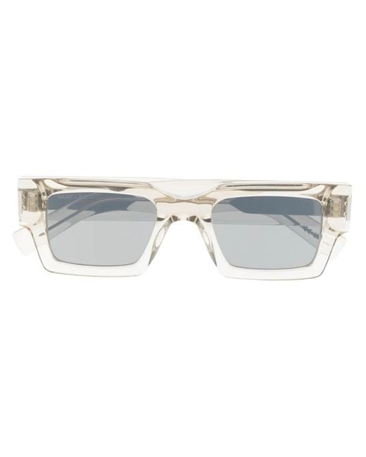 Saint Laurent Gray Square-Frame Tinted Sunglasses for men